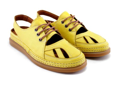 Pantofi de vară pentru femei în galben - Model Regina