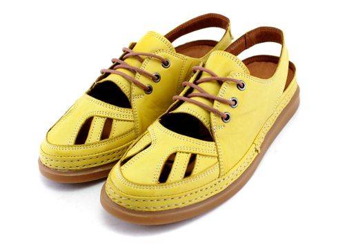 Pantofi de vară pentru femei în galben - Model Regina
