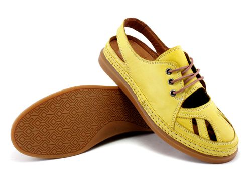 Pantofi de vară pentru femei în galben - Model Regina