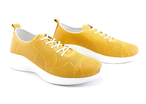 Pantofi sport pentru femei în culoarea muștarului - Model Veronella.