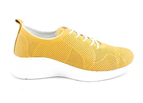 Pantofi sport pentru femei în culoarea muștarului - Model Veronella.