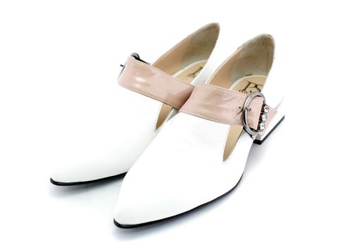 Pantofi dama elegantă de culoare albă
