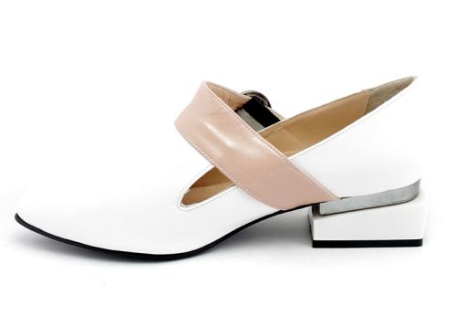 Pantofi dama elegantă de culoare albă