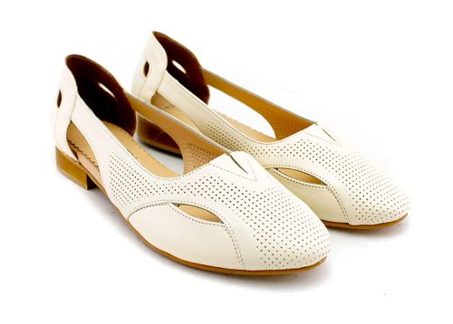 Pantofi femei de vara de culoare bej deschis