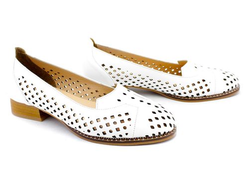 Pantofi dama de vară de culoare albă 
