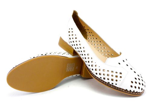 Pantofi dama de vară de culoare albă 