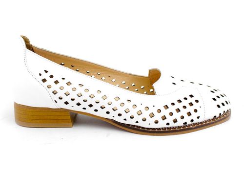 Pantofi dama de vară de culoare albă 