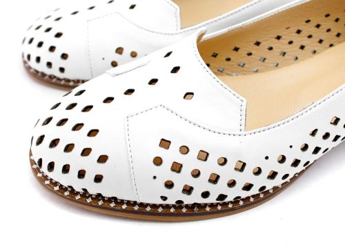 Pantofi dama de vară de culoare albă 