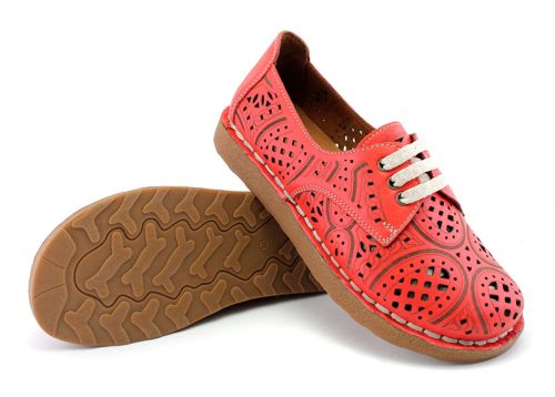 Pantofi de vara dama de culoare rosie - Model Cynthia.