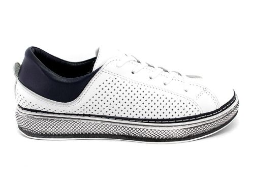Pantofi sport de damă în alb cu negru - Model Lisa