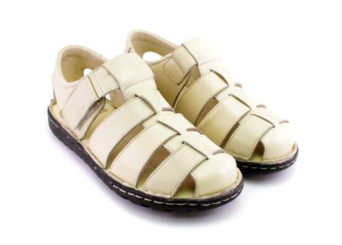 Sandale bărbați din piele naturală bej - model Vokil