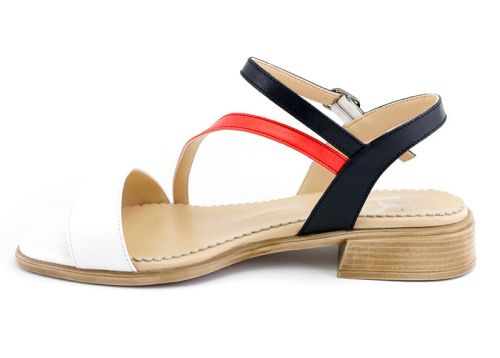 Sandale cu toc tricolor pentru femei - Model Camellia.