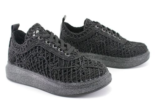 Pantofi sport de vară pentru femei în negru - model Chiara.