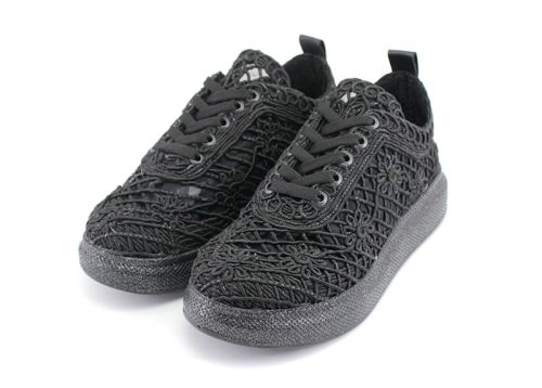Pantofi sport de vară pentru femei în negru - model Chiara.