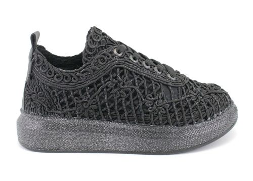 Pantofi sport de vară pentru femei în negru - model Chiara.