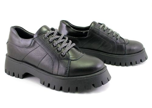Pantofi de damă, toamnă-iarnă în negru - Model Donika