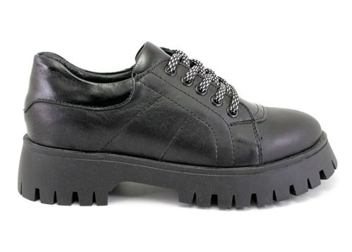 Pantofi de damă, toamnă-iarnă în negru - Model Donika