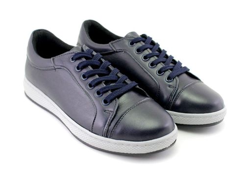 Pantofi pentru femei, casual, în albastru închis - Model Leia