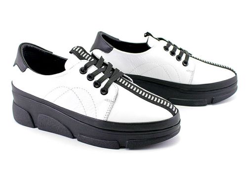 Pantofi de damă, casual, în alb - Model Melita.
