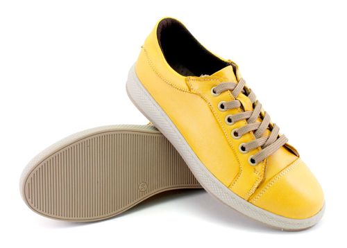 Pantofi de damă, casual, în galben - Model Leia