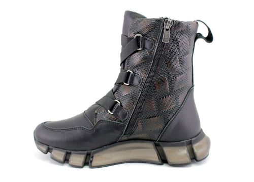 Ghete sport pentru femei în negru, model Ariel