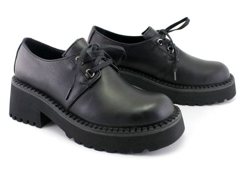 Pantofi de damă, toamnă-iarnă în negru - Model Lotus