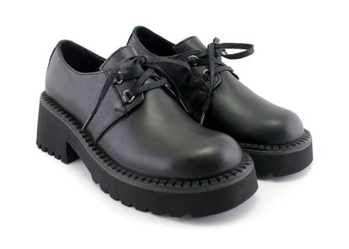Pantofi de damă, toamnă-iarnă în negru - Model Lotus