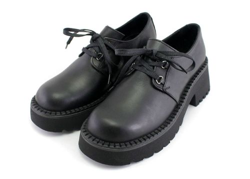 Pantofi de damă, toamnă-iarnă în negru - Model Lotus