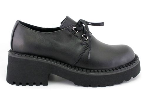Pantofi de damă, toamnă-iarnă în negru - Model Lotus