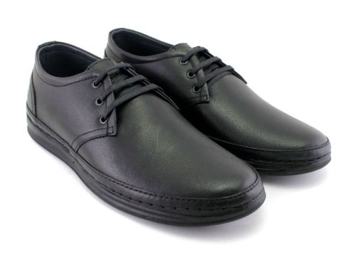 Încălțăminte casual bărbătească cu șireturi în negru - Model Cedar