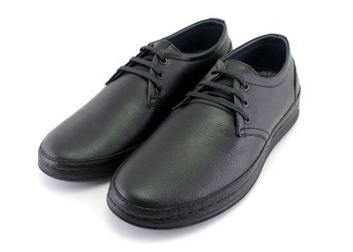 Încălțăminte casual bărbătească cu șireturi în negru - Model Cedar