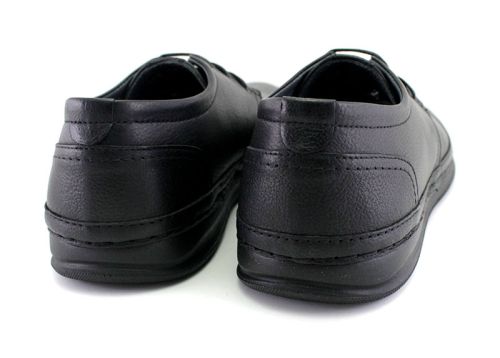 Încălțăminte casual bărbătească cu șireturi în negru - Model Cedar