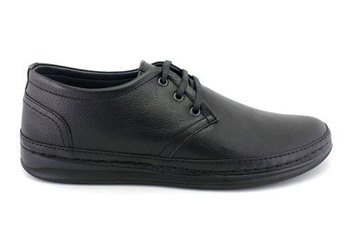 Încălțăminte casual bărbătească cu șireturi în negru - Model Cedar