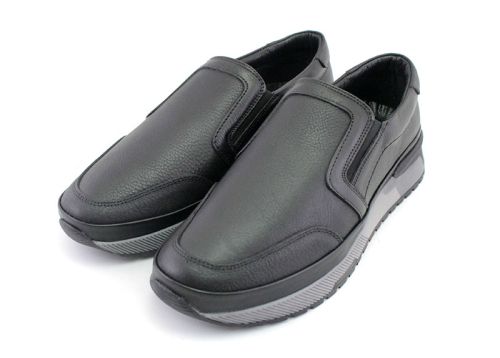 Pantofi casual bărbați fără șireturi în negru - Model Tano
