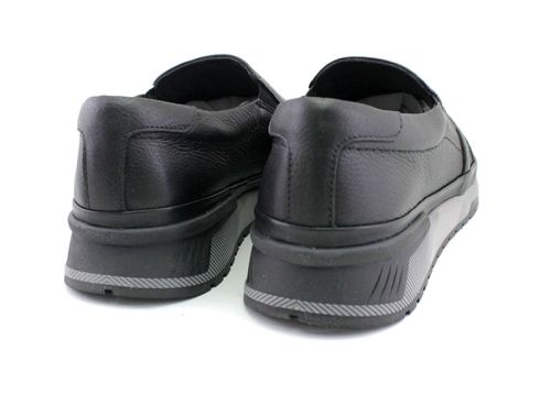 Pantofi casual bărbați fără șireturi în negru - Model Tano