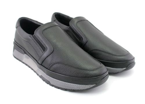 Pantofi casual bărbați fără șireturi în negru - Model Tano