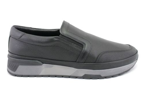 Pantofi casual bărbați fără șireturi în negru - Model Tano