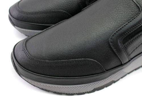 Pantofi casual bărbați fără șireturi în negru - Model Tano