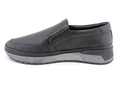 Pantofi casual bărbați fără șireturi în negru - Model Tano