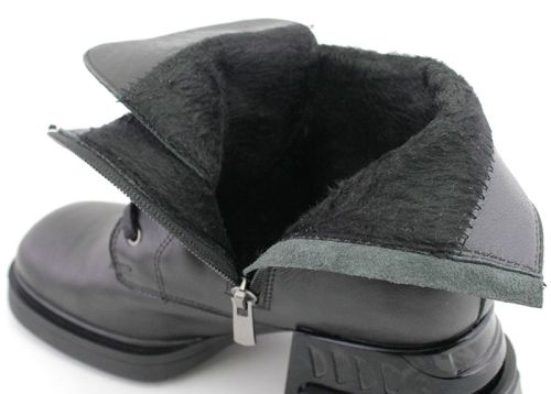 Ghete de damă din piele naturală în negru - model Nora