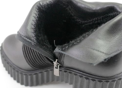 Ghete de damă din piele naturală în negru - model Savina