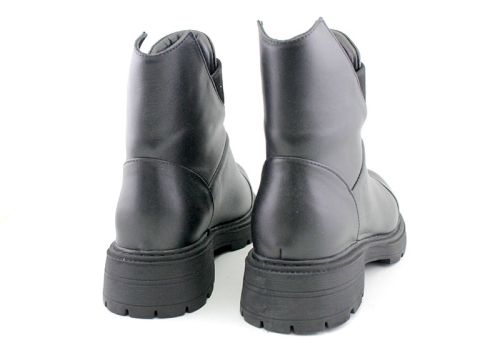 Ghete de damă din piele naturală negru - model Manola