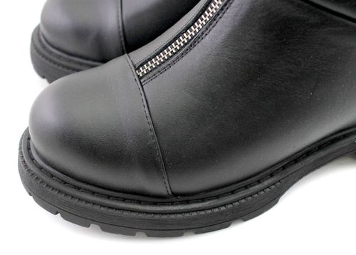 Ghete de damă din piele naturală negru - model Manola