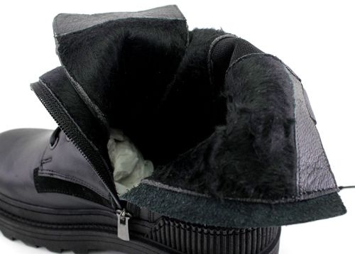 Ghete de dama din piele naturala neagra - model Venice