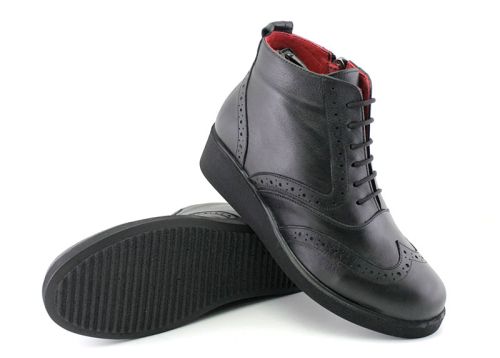 Ghete de dama din piele naturala neagra - model Divna
