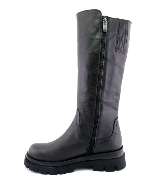 Cizme de dama cu fermoar lateral de culoare neagra, model Pepina