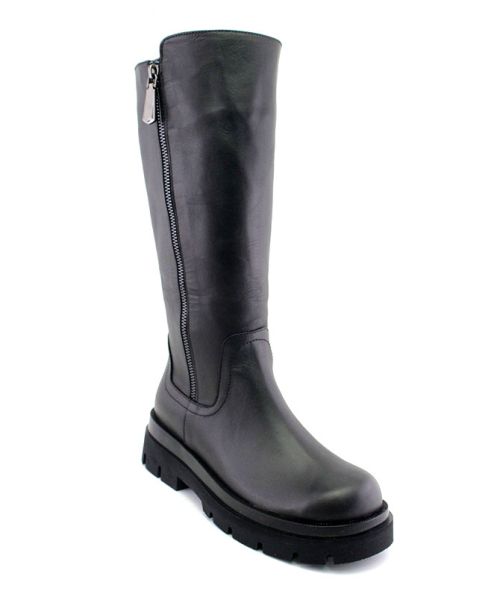 Cizme de dama cu fermoar lateral de culoare neagra, model Pepina