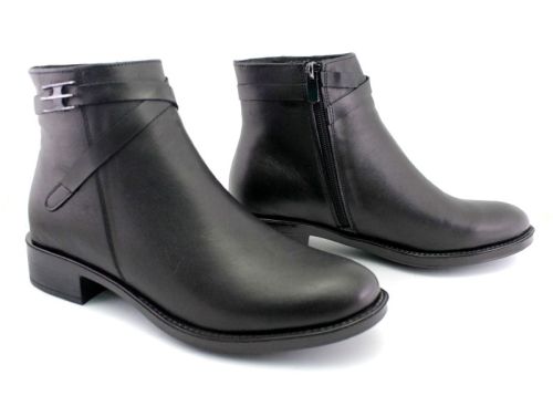 Ghete joase de dama cu fermoar lateral de culoare neagra - Model Flora