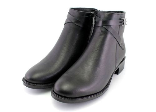 Ghete joase de dama cu fermoar lateral de culoare neagra - Model Flora