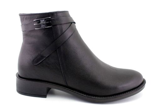 Ghete joase de dama cu fermoar lateral de culoare neagra - Model Flora
